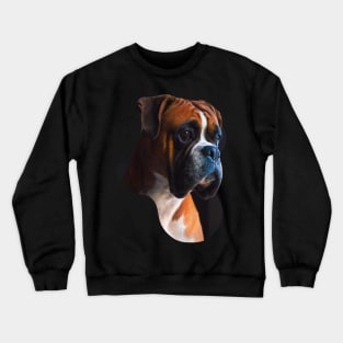 Boxer dog portrait Crewneck Sweatshirt